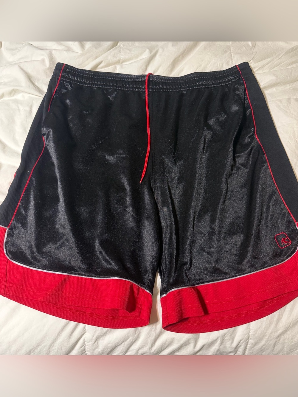 And1 Black Athletic Shorts with Red Trim